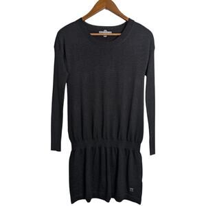 Smartwool Tabaretta Sweater Tunic Dress Small Black Merino Wool Knit L/S